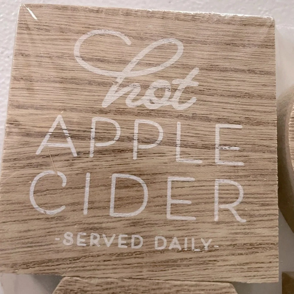 NWT 4pc wood decor prop pack with various sayings & shapes. Black, white & gold. - Picture 3 of 7